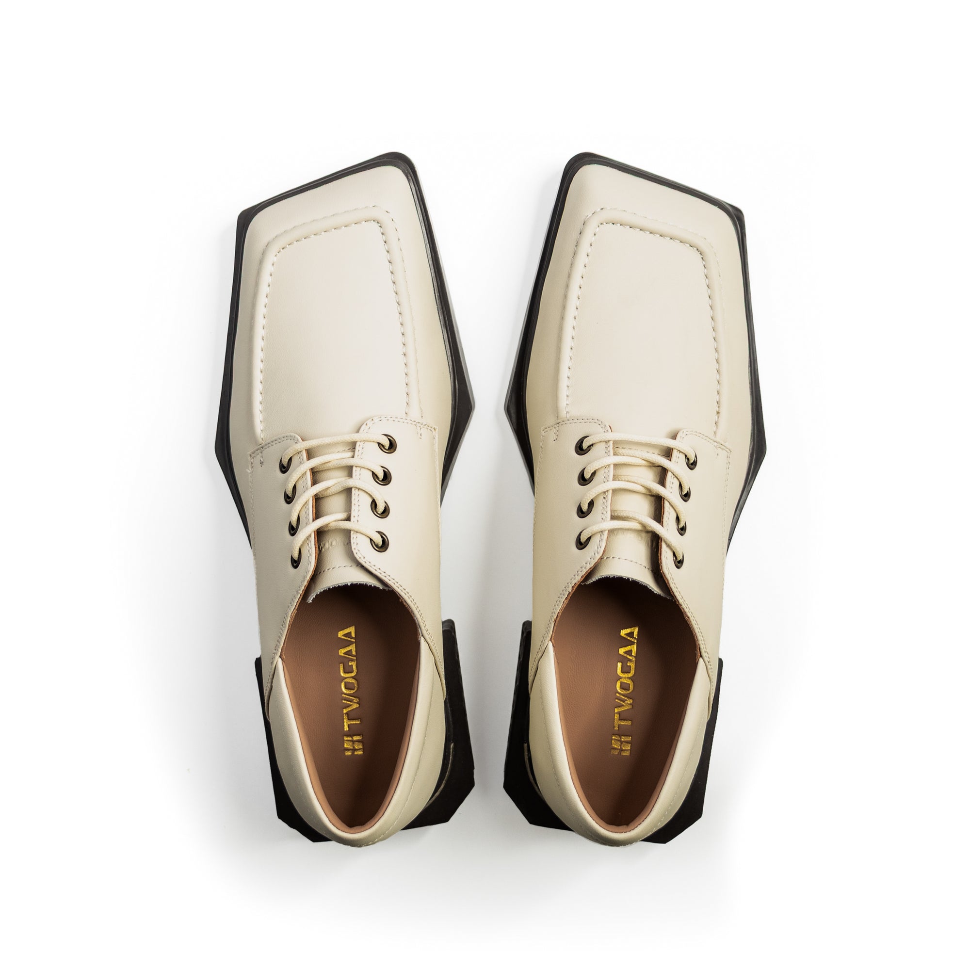 ADIEU BEING Leather Shoes in LIMESTONE