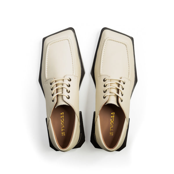 ADIEU BEING Leather Shoes in LIMESTONE