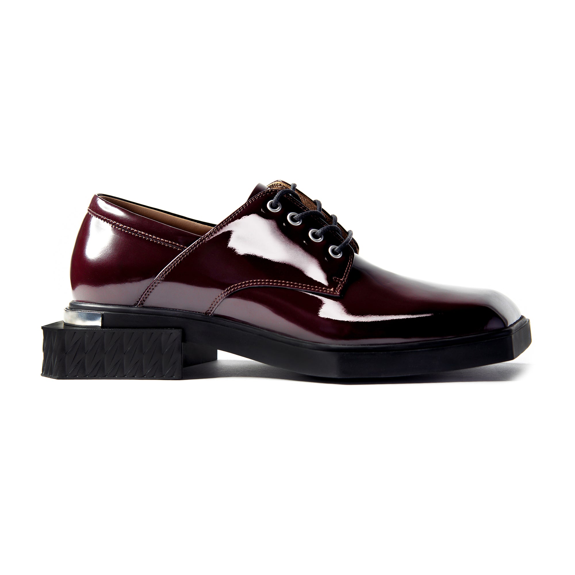 ADIEU BEING Leather Shoes in MAROON TILE