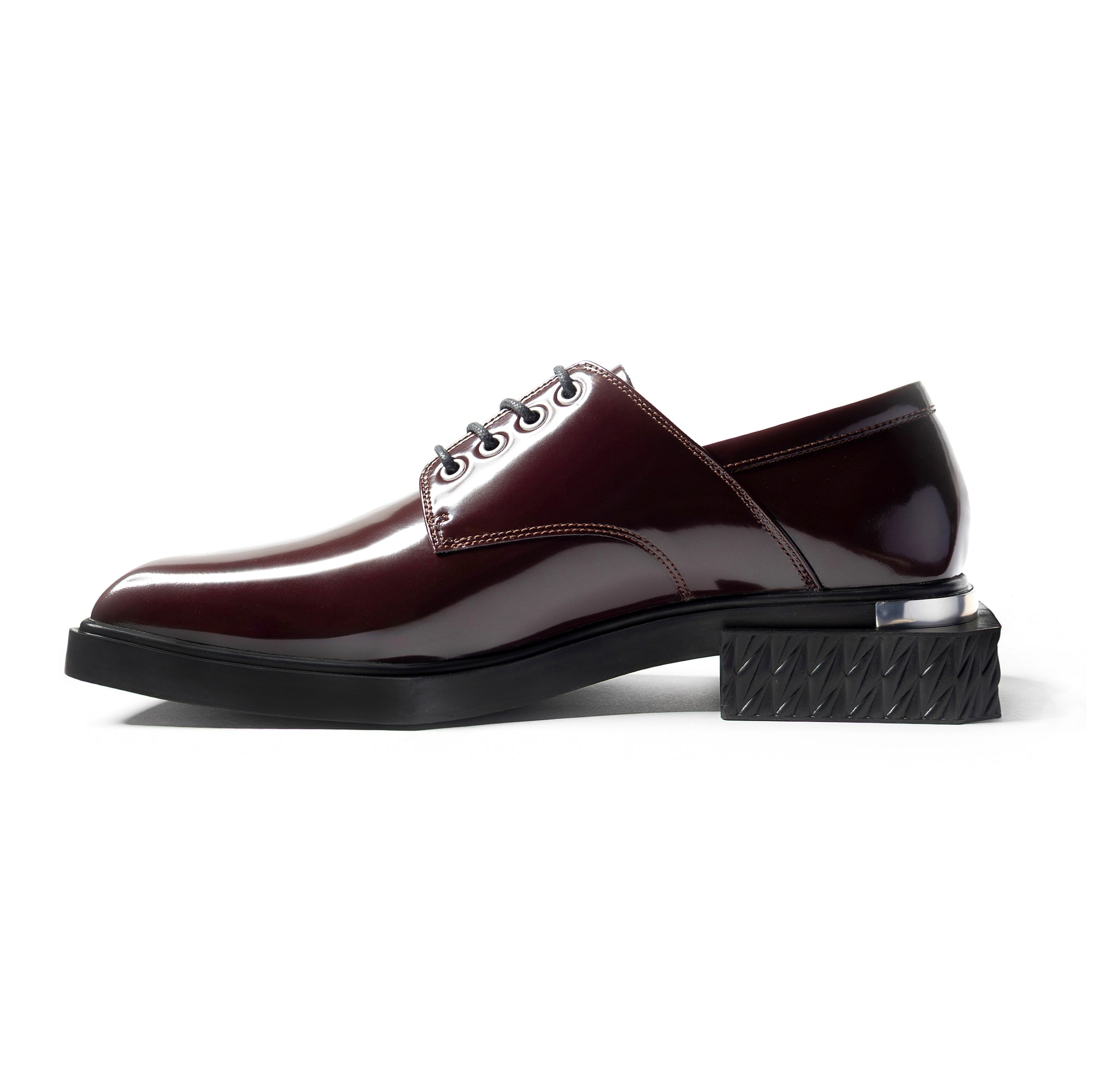 ADIEU BEING Leather Shoes in MAROON TILE