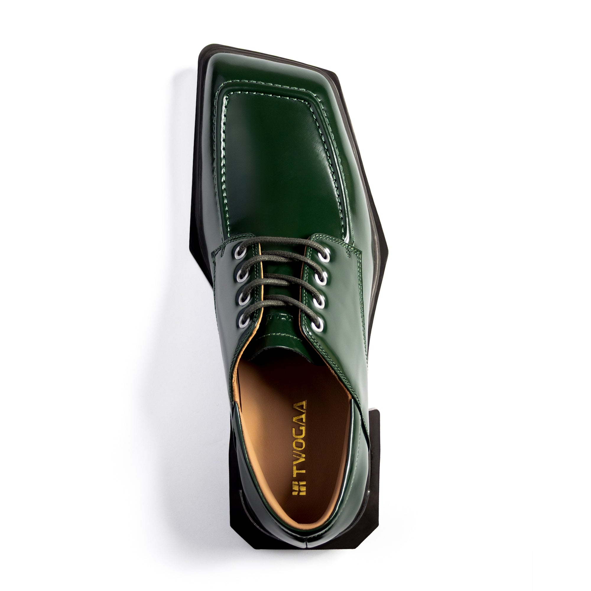 ADIEU BEING Leather Shoes in MOSS